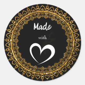Stickers Mandala Love Black & Gold complexe
