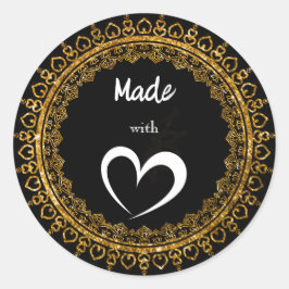 Stickers Mandala Love Black & Gold complexe