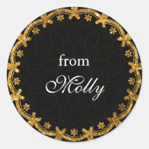 Stickers Mandala minimalistes Black & Gold Circle