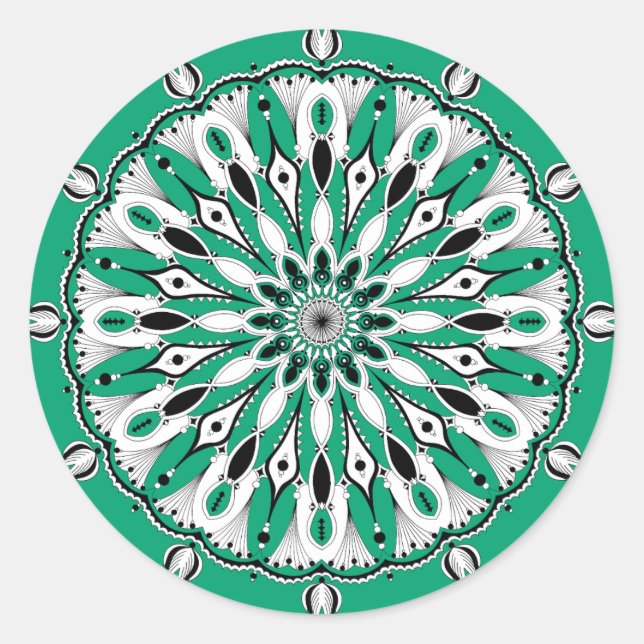 Stickers Mandala Vert (Design 2) (Devant)