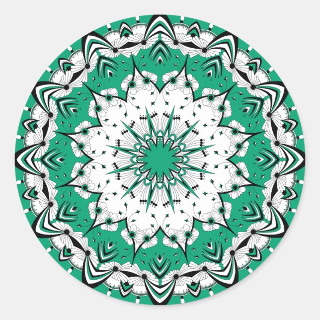 Stickers Mandala Vert (Design 3) (Devant)