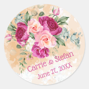 Stickers Mariage à éclaboussures couleur rose chau
