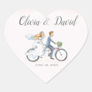 Stickers Mariage à vélo