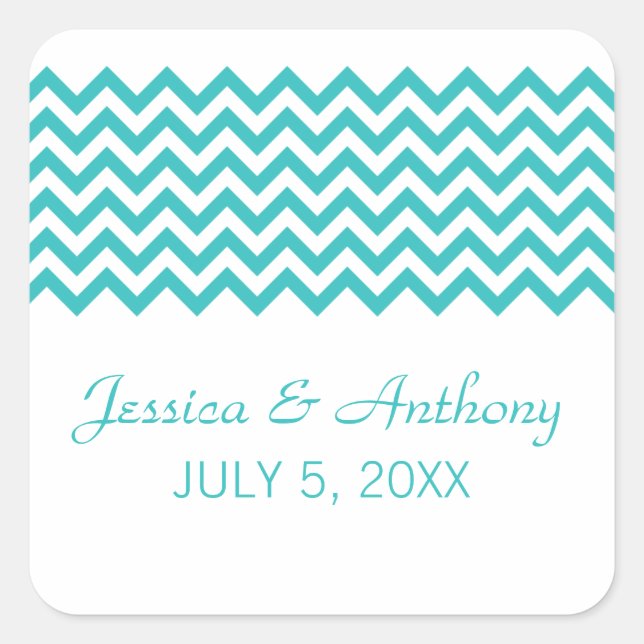 Stickers Mariage Aqua Simple Chevron (Devant)