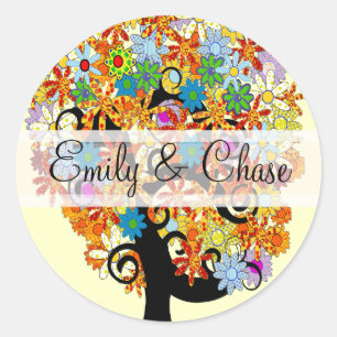 Stickers Mariage Arbre Fleur Love