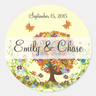Stickers Mariage Arbre Fleur Love
