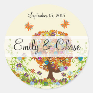 Stickers Mariage Arbre Fleur Love