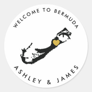 Stickers Mariage Bermuda pour boîte, sac
