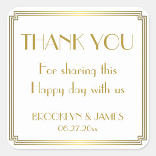 Stickers Mariage Blanc Gatsby Art Déco