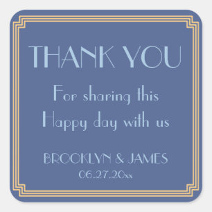 Stickers Mariage Bleu Gatsby Art Déco