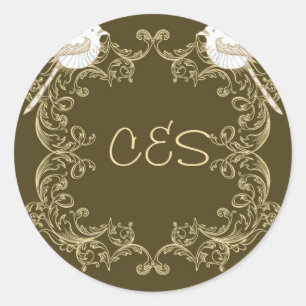 Stickers Mariage Brown/Creme Inséparables
