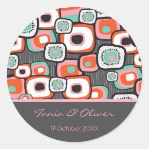 Stickers Mariage Carré Fun Sushi Retro