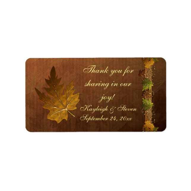 Stickers Mariage Chanson d'automne Favor (Devant)
