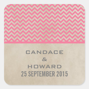 Stickers Mariage Chevron Chic Rose
