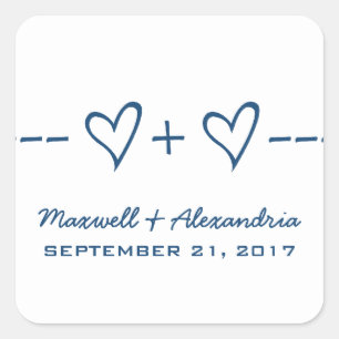Stickers Mariage Coeur Bleu