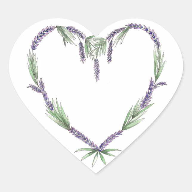 Stickers Mariage Coeur Lavande (Devant)