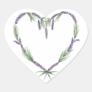 Stickers Mariage Coeur Lavande