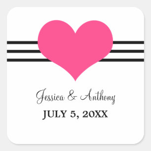 Stickers Mariage Coeur, Rose