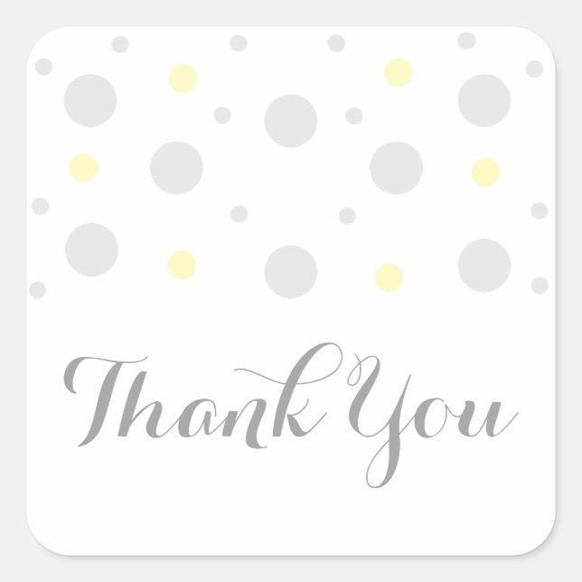 Stickers Mariage Confetti gris Jaune (Devant)
