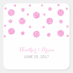 Stickers Mariage Confetti Parties scintillant rose