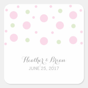 Stickers Mariage Confetti Vert Rose