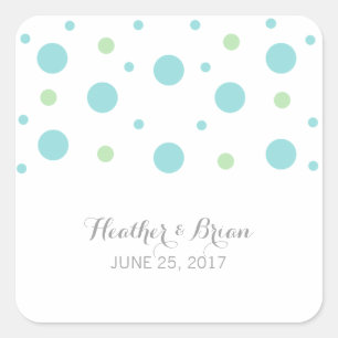 Stickers Mariage Confetti Vert Turquoise