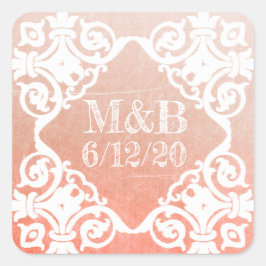 Stickers Mariage Cora personnalisé Date & Initiale