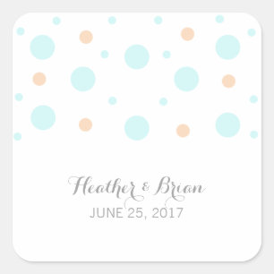 Stickers Mariage Coral Turquoise Confetti