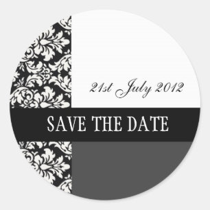 Stickers Mariage damassé noir et blanc