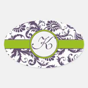 Stickers Mariage damassé violet Apple Green & Lapi
