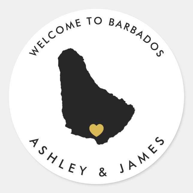 Stickers Mariage de bienvenue Barbade, Favoriser (Devant)