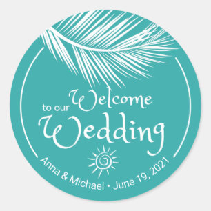 stickers mariage de bienvenue de plage