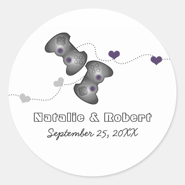 Stickers Mariage de Géojoueurs (Argent/Violet) (Devant)