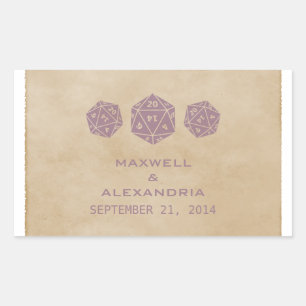 Stickers Mariage De Joueur De Dice Grunge D20 Purp
