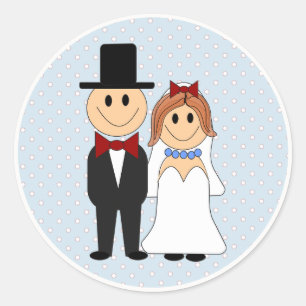 Stickers Mariage de mariée et de chambre Blue Polk