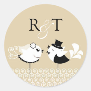 Stickers mariage de mariée et d'oiseau de chambre
