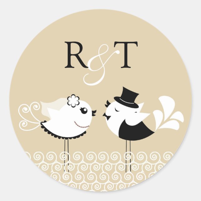 Stickers mariage de mariée et d'oiseau de chambre (Devant)