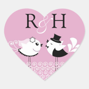 Stickers mariage de mariée et d'oiseau de chambre