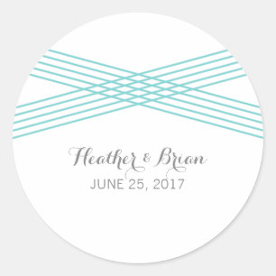 Stickers Mariage Déco Moderne Turquoise