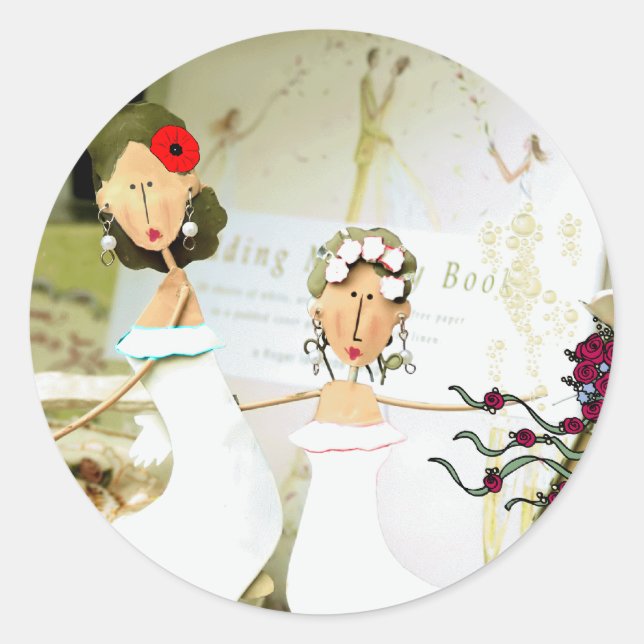 Stickers Mariage Deux Mariées (Devant)