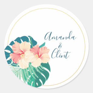 Stickers Mariage d'Hibiscus hawaïen élégant