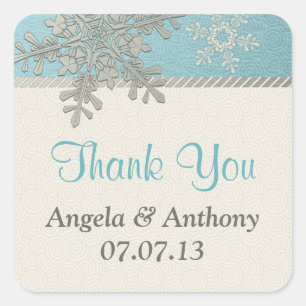 Stickers Mariage d'hiver Silver Blue Snowflake
