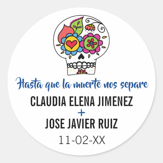 Stickers Mariage Dia de Los Muertos (Devant)