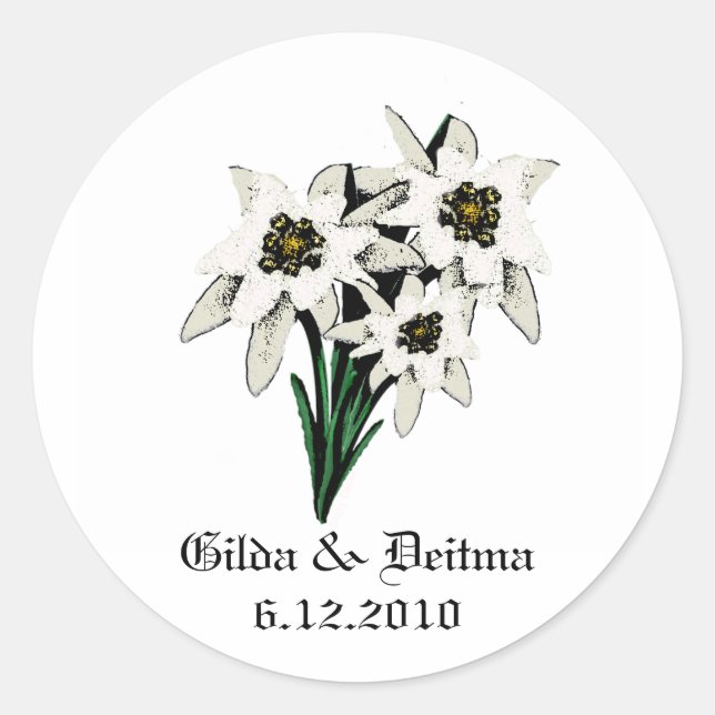 Stickers Mariage Edelweiss blanc (Devant)