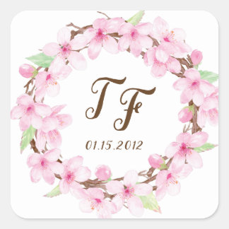 Stickers Mariage en Aquarelle Cerise Blossoms