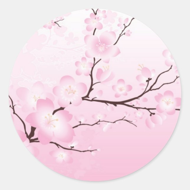 Stickers Mariage en fleurs de cerisier rose (Devant)