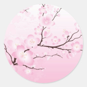 Stickers Mariage en fleurs de cerisier rose