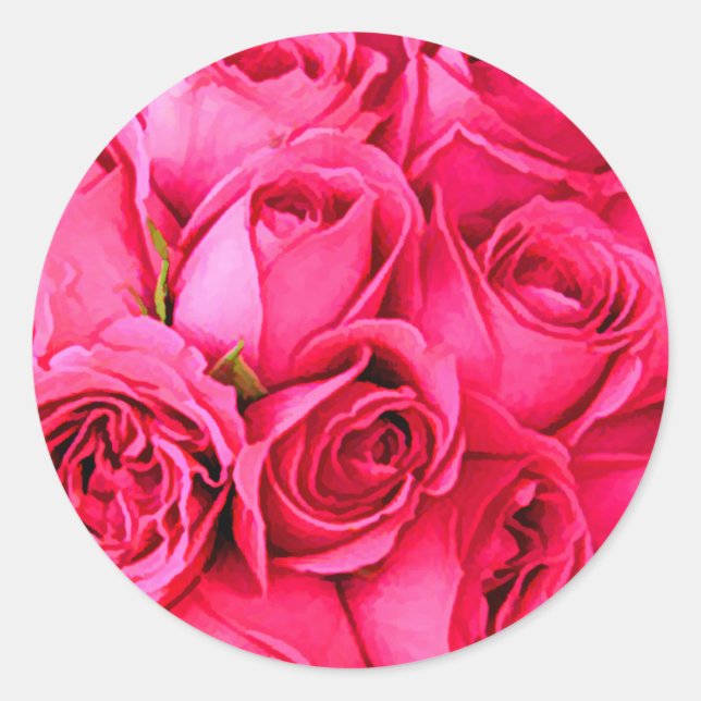 Stickers Mariage Enveloppe rose rose (Devant)