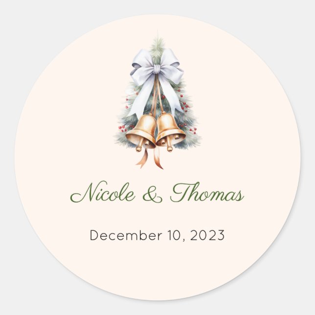 Stickers Mariage, Étiquettes Mariage, Script, Amou (Devant)