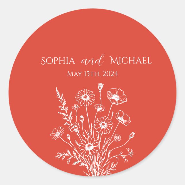 Stickers Mariage fleur sauvage Elegance (Devant)